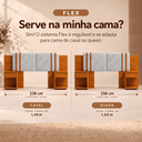 Ver imagem 7 de Cabeceira Flex Casa Queen Estofada com Duas Mesas de Cabeceira c/ Nicho:Off White/Bouclé Cinza Claro