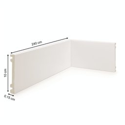 Rodapé Alizar de Poliestireno 10cm x 15mm x 2,40m Liso NFR Rodapés - 2