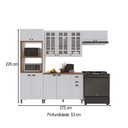 Ver imagem 4 de Cozinha Completa Bariloche 12 Portas 2 Gavetas com Vidro 100% MDF Branco - Indékes