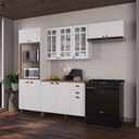 Ver imagem 1 de Cozinha Completa Bariloche 12 Portas 2 Gavetas com Vidro 100% MDF Branco - Indékes