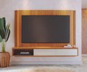 Ver imagem 6 de Painel para TV até 75 Polegadas Loa 2 Portas Ripado com LED - Freijó/Off White Matte
