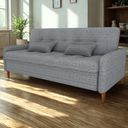 Ver imagem 1 de Sofa Cama 2 Lugares 206 Cm Donna Linho Vancouver E487 Cinza Milani Store