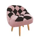 Ver imagem 2 de Poltrona Paloma Escritório Sala Pé Palito Suede Rosa Bebê e Suede Marrom - Dominic Decor