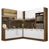 Armário de Cozinha Completa de Canto 459cm Rustic Branco Agata Madesa 01 - 3