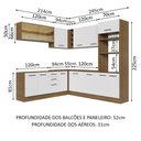 Ver imagem 4 de Armário de Cozinha Completa de Canto 459cm Rustic Branco Agata Madesa 01