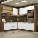 Ver imagem 1 de Armário de Cozinha Completa de Canto 459cm Rustic Branco Agata Madesa 01