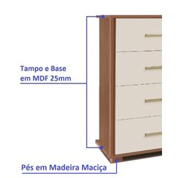 Cômoda 8 Gavetas 100% MDF Lis - 7
