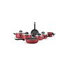 Jogo de Panelas Brinox Antiaderente Pro-flon 7 Peças Chilli Vermelho Cereja - 1