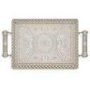 Ver imagem 5 de Bandeja Decorativa Retangular Prata com Alças a: 7cm L: 22cm C: 31cm