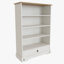 Ver imagem 2 de Estante Baixa 100% MDF 119,5x82,5cm 1 Gaveta Smile Branco/Creme/Carvalho