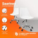 Ver imagem 5 de Cadeira Office Saarinen Giratória Base Cromada com Rodízio e Ajuste de Altura Branco