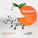 Ver imagem 7 de Cadeira Office Saarinen Giratória Base Cromada com Rodízio e Ajuste de Altura Branco