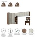 Ver imagem 2 de Guarda Roupa de Canto Casal King 11 Portas 5 Gavetas Vanilla com Legno Crema Connect Luciane Móveis