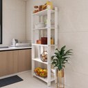 Ver imagem 3 de Armário de Cozinha com 3 Prateleiras e Sapatas Plásticas Nos Pés - Branco