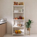 Ver imagem 1 de Armário de Cozinha com 3 Prateleiras e Sapatas Plásticas Nos Pés - Branco