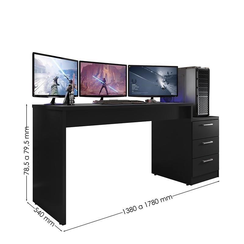 Mesa para Computador Desk Gamer DRX-5000 Preto Black - PR Móveis - 6