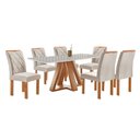 Ver imagem 2 de Mesa Kyra 170CMX90CM 6 Cadeiras Arthus Tampo Smart Plus Vidro Off White