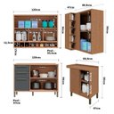 Ver mais imagens de Cozinha Modulada Compacta de Canto com 4 Peças 5 Portas 4 Gavetas e Vidro Reflecta 100% MDF Vicenza