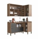 Ver imagem 3 de Cozinha Modulada Compacta de Canto com 4 Peças 5 Portas 4 Gavetas e Vidro Reflecta 100% MDF Vicenza