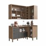 Cozinha Modulada Compacta de Canto com 4 Peças 5 Portas 4 Gavetas e Vidro Reflecta 100% MDF Vicenza - 3