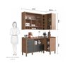 Cozinha Modulada Compacta de Canto com 4 Peças 5 Portas 4 Gavetas e Vidro Reflecta 100% MDF Vicenza - 7