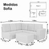 Sofá De Canto 5 Lugares Sofia Com Puff 1.96m X 1.01m Veludo Cinza - 5
