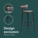 Ver imagem 4 de Kit 4 Banquetas Alta para Cozinha Junco Degradê Bancada Bistrô Balcão Ilhas Área Gourmet Piscina