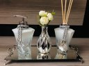 Ver imagem 1 de Kit Lavabo Luxo Prata Branco 4 Peças Aromatizador Sabonete