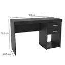 Ver imagem 2 de Mesa de Escritório Malta 120cm 2 Gavetas Preto Politorno Móveis
