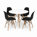 Ver imagem 2 de Conjunto Eames Eiffel Mesa + Cadeiras Conjunto para Sala e Cozinha Tampo Redondo 70cm 4 Cadeiras