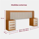 Ver imagem 2 de Cabeceira Extensível Casal Queen Ripada Estofada com 2 Mesas Cabeceira Gênova