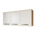 Ver imagem 1 de Armário Aéreo Triplo Cozinha 3 Portas MDP 1200 Mila Home Freijo/Off-White