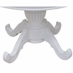 Mesa Clássica Saara 1,50 Entalhada Redonda Branco e Verniz Imbuia Soberati Mesa Clássica Saara Ental - 3