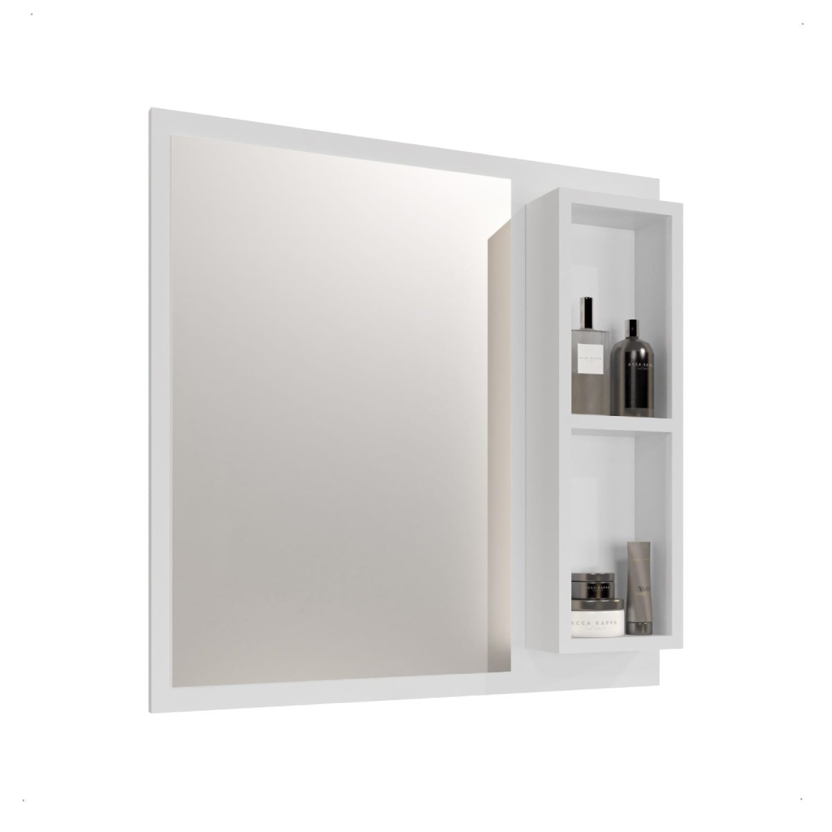 Espelheira Armário para Banheiro Espelho Cronos Várias Cores:branco
