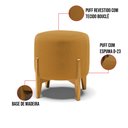Ver imagem 3 de Puff Banqueta Decorativo Base Madeira Stella Bouclê Mostarda P01 - D'Rossi