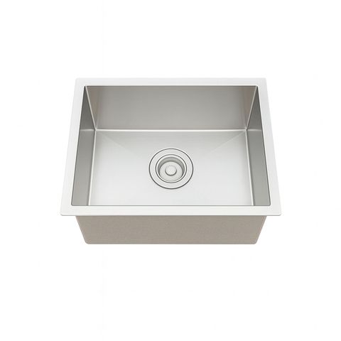 Cuba de Cozinha Pia Quadrada Gourmet 44x44 Embutir ou Sobrepor Inox 304 Escovada Prata Brinovar