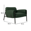 Ver imagem 2 de Kit Poltrona Cadeira Decorativa + Puf Serrana Zahav Estofado:courino Sintético Verde