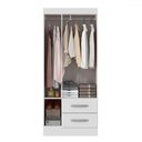 Ver imagem 4 de Guarda-roupa Solteiro Adolfo 3 Portas 2 Gavetas com Espelho Branco - Mx Móveis