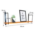 Ver imagem 3 de Prateleira de Parede Bracket Industrial 90cm Carvalho e Preto