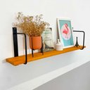 Ver imagem 2 de Prateleira de Parede Bracket Industrial 90cm Carvalho e Preto