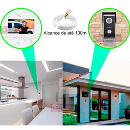 Interfone Residencial Com Visão Noturna Vídeo Porteiro Colorido 7" - 8