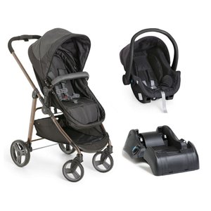 CARRINHO MOISES OLYMPUS PRETO + BEBE CONFORTO + BASE - GALZERANO
