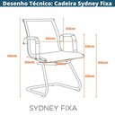 Ver imagem 6 de Kit 2 Cadeiras Office Sydney Fratini Tela Cinza Base Fixa Aço Cromado