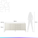Ver imagem 6 de Buffet Jasper 3 Portas e 3 Gavetas Off White com Champanhe