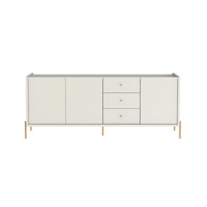 Buffet Jasper 3 Portas e 3 Gavetas Off White com Dourado Província