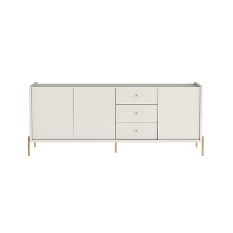 Buffet Jasper 3 Portas e 3 Gavetas Off White com Dourado Província