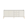 Buffet Jasper 3 Portas e 3 Gavetas Off White com Dourado Província - 1