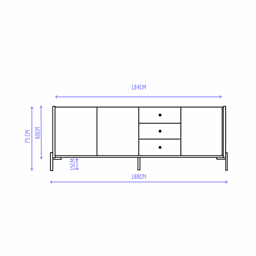 Buffet Jasper 3 Portas e 3 Gavetas Off White com Dourado Província - 4
