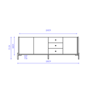Ver imagem 4 de Buffet Jasper 3 Portas e 3 Gavetas Off White com Dourado Província