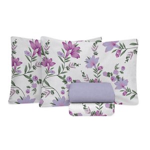 Jogo de Cama Queen Size Algodão 130 Fios 4 Peças Estampado
